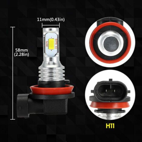 2x 35W 4000LM 6000K blanc LED H11 H8 H9 H16 Brouillard Lumières Ampoules Trousse