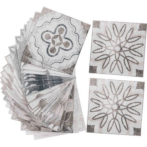 Lot de 24 stickers muraux 15x15cm, imperméables, résistants à l'huile et épais, auto-adhésifs, pour la maison, la cuisine et la salle de bain. (1/5)