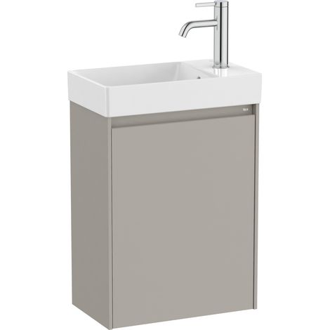 Pack Unik mueble de 1 puerta + lavabo + agujero para grifería a la derecha ONA - ROCA Color: Gris arenado