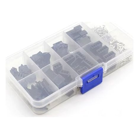 Kit de 200 connecteurs JST SM 2,54 mm – Mâle et femelle – 2/3/4/5 broches + bornes – En boîte de rangement (1/2)