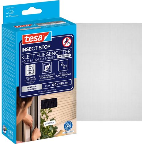 Moustiquaire avec Ruban Auto Agrippant - Filet Anti-Moustique - Anthracite, 130 cm x 150 cm (1/5)