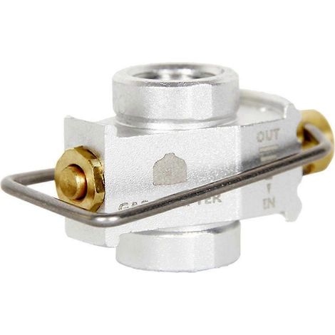 Camping Gas Saver Plus Gas Konverter Shifter Nachfüllen Flachtank Konvertierungsadapter Camping Gas Adapter Ventil, Silber (1/5)