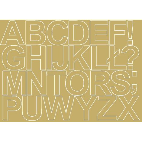 Letras autoadhesivas de 8 cm, color dorado brillante.