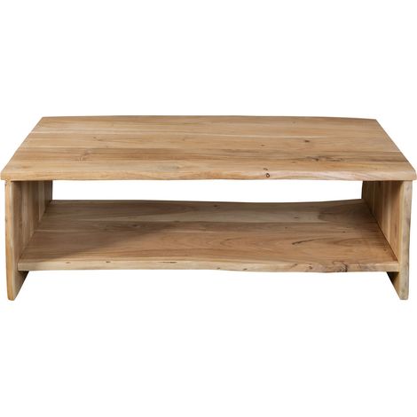 Couchtisch mit Ablage Akazie massiv 120 x 60 x 40 cm naturfarben DAHLIA (1/5)