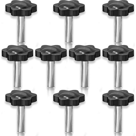 Lot de 10 Vis à tête étoile, M8x30mm, Acier zingué, Poignée plastique, Pour machine-outil et équipement industriel（Q3 : Nouveaux produits pour le mois d'août） (1/5)