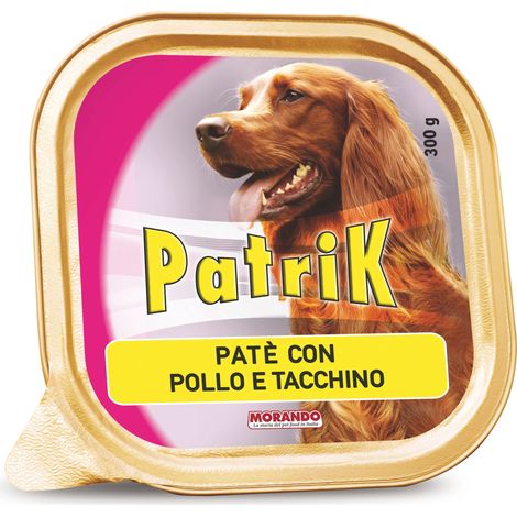 Patè per Cani ''Patrik'' Gusto Pollo e Tacchino Gr. 300 18 Pezzi Morando