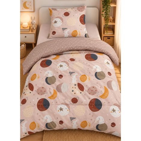 Couette imprimée SKY DREAM 140 x 200 cm + 1 taie 63 x 63 cm piquage carré (1/5)