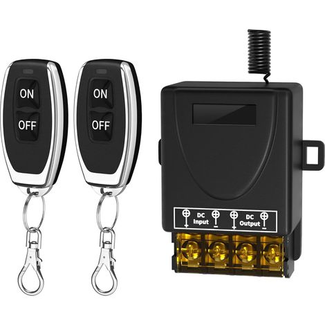 Commutateur à distance sans fil, relais DC 1272V/30 A, commutateur RF sans fil pour tous types de moteurs CC, contrôle de luminaire, etc. avec contrôle longue portée de 100m (1/5)