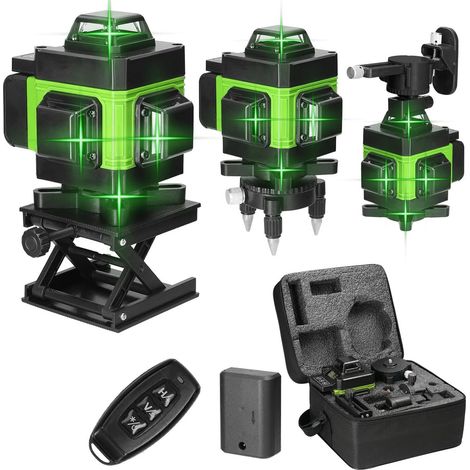 1 Niveau laser 16 lignes, mode impulsion extérieur, cible réfléchissante, auto-nivellement 360°, pour chantier (1/5)