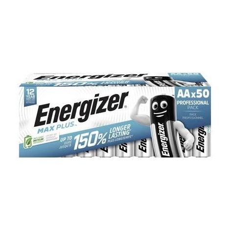 Energizer Max Plus Pilas alcalinas AA 50 unidades amarillo y negro