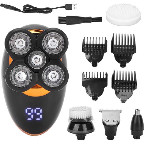 Kit tondeuse électrique rechargeable multifonction homme : rasoir barbe, coupe-cheveux, épilation nez – ensemble soin visage et corps (1/5)