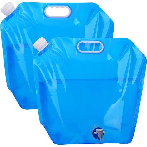 Réservoir d'eau pliable de 10 litres, récipient pour eau potable, réservoir d'eau potable pliable, sac à eau potable, récipient d'eau avec robinet, adapté au camping, aux barbecues, aux festivals et a (1/5)