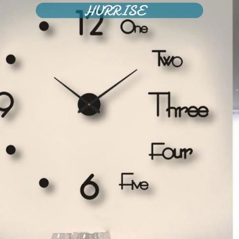 Horloge Murale - Acrylique Et Metal - Silencieuse Sans Tic-Tac - Pour Salon Bureau Chambre - 90 Cm - Noir (1/5)