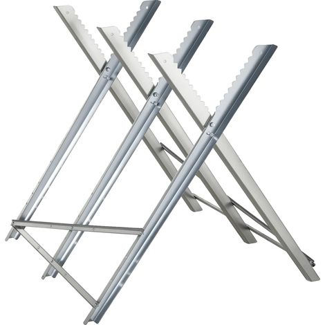 Support de tronçonneuse, construction en métal, 83 cm x 83 cm x 79 cm, charge maximale 100 kg, structure triangulaire, design pliable (1/5)