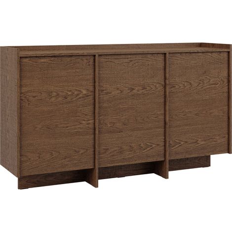 Buffet Japandi mit 3 Türen, Dunkles Holzoptik, 152cm