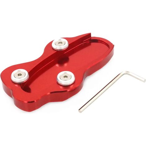 (Rouge) Compatible avec la béquille latérale de moto KAWASAKI Vulcan VN 900 VN900 CLASSIC 06-15 : extension de béquille, plaque de support et support pour une hauteur de béquille maximale. (1/4)