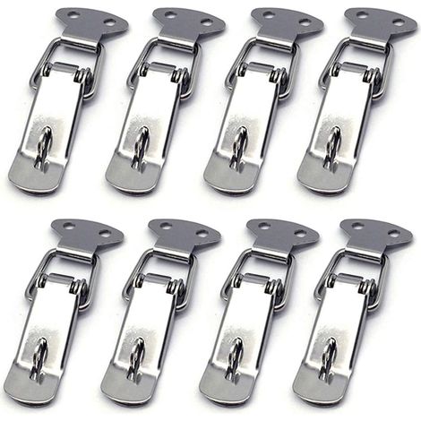 Fermoir À Ressort En Acier Inoxydable - Levier De Verrouillage Robuste - Pour Coffret Et Armoire - Lot De 8 Pièces (1/5)