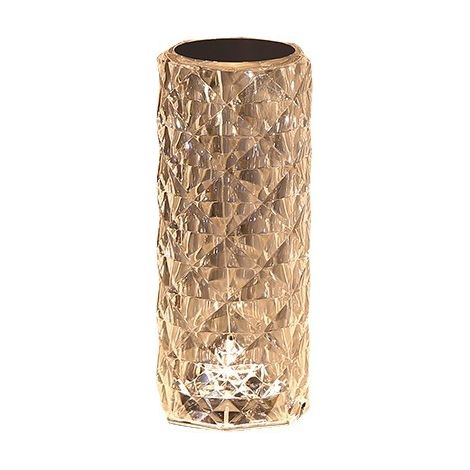 Lámpara de escritorio portátil de cristal, recargable con control táctil de 3 colores, con 3 niveles de brillo, para decoración de habitaciones, lámpara de noche de cristal rosa, luz nocturna inalámbr (1/5)