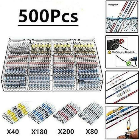 Tube thermorétractable à souder en étain électrique CREA 500 pièces, joint Maidodo