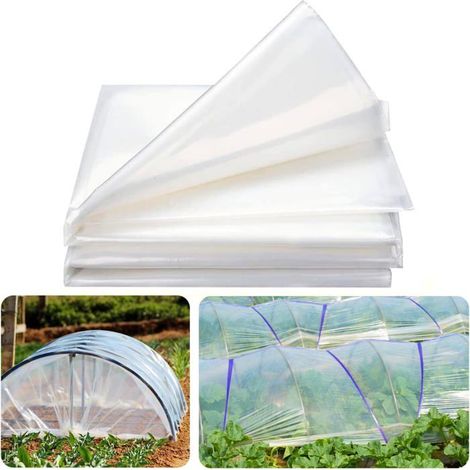 Bâche de serre - MICH - 2x6 m - Transparent - Réutilisable - Résistant aux UV - Imperméable - Résistant à la déchirure (1/5)