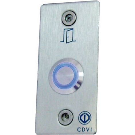 Bouton poussoir CDVI acier inox 8 cm éclairé bleu (1/2)