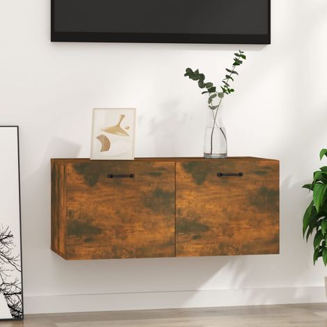 vidaXL Mobile a Parete Rovere Fumo 80x36,5x35 cm in Legno (1/5)