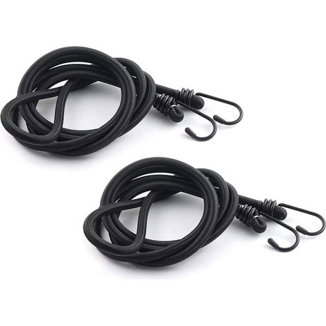 Sangles en caoutchouc avec crochets, lot de 2, 120 cm, sangles robustes pour vélos, motos, voitures, caravanes, compartiments à bagages, camping-cars, porte-bagages (1/5)