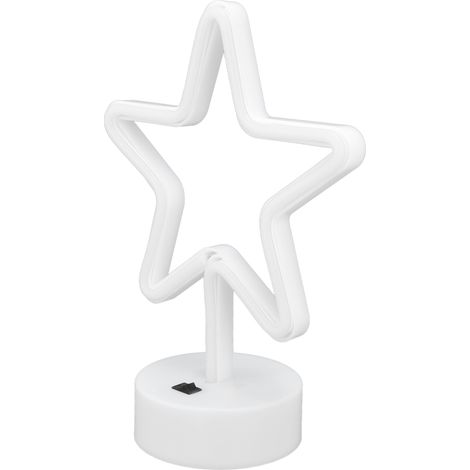 Lampe de bureau LED USB en forme d'étoile à cinq branches, lumière chaude, enseigne néon, décoration pour chambre, bar ou fêtes. (1/5)