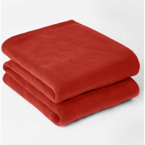 Couverture couvre-lit/Plaid sur douce Rouge uni – Rouge – 120 x 150 cm (1/4)