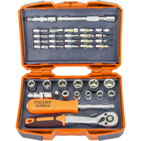 FISCHER DAREX - Coffret douilles et embouts 1/4 38 pièces (1/5)