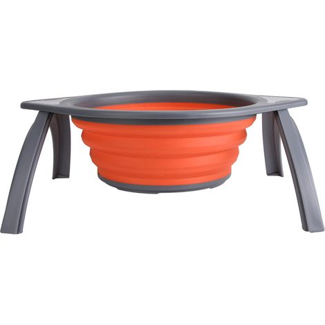 Panier de Lavage de Fruits et Légumes en Silicone Pliable avec Support - Filtre de Cuisine Portable Gris Orange (1/5)