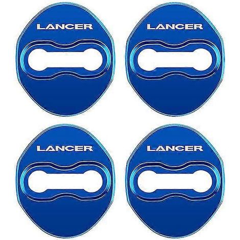 Lot de 4 caches de serrure de porte en acier inoxydable pour Mitsubishi Lancer - Accessoires de protection et de décoration - Panneaux et pièces de porte intérieure - bleu (1/5)