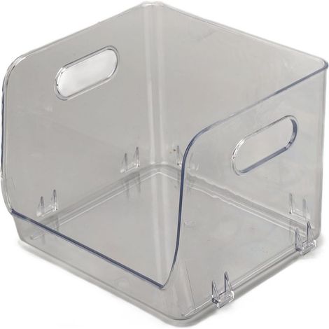 Set aus 2 stapelbaren, wasser- und staubdichten weißen PET-Aufbewahrungsboxen mit Doppelgriffen (1/5)
