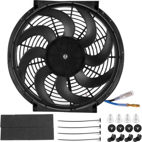 GARRYFIZH Ventilateur de refroidissement de radiateur électrique 14 pouces 90W, pièces universelles modifiées pour voiture avec Kit de montage