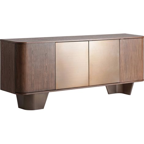 Buffet contemporain en bois brun et bronze - brun et bronze (1/5)