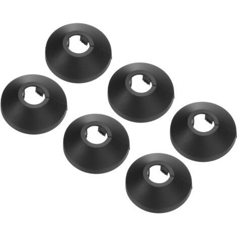 Cache Tuyau Radiateur, 6pcs Manchons de Tuyaux d'Eau en Plastique PP pour 0,47"/12mm, Décoration Écussons Coffrage Rosace Tuyau Chauffage Plomberie Chaudière Poêle Mural, Noir (1/5)