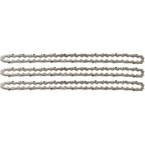 3pcs Chaînes de tronçonneuses 3/8'" 1,3 mm 52 maillons longueur de guide-chaîne 35 cm compatible avec Oregon Bosch Dollmar Hitachi