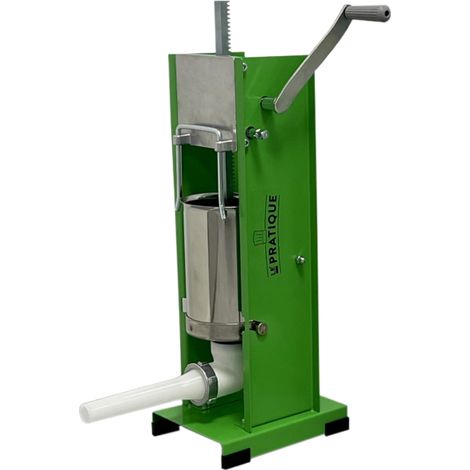 Pulsante per salsicce verticale 3 litri cilindro inox, doppia velocità e consegnato con 4 imbuto (ø 15, 23, 29, 38 mm) - Le Pratique