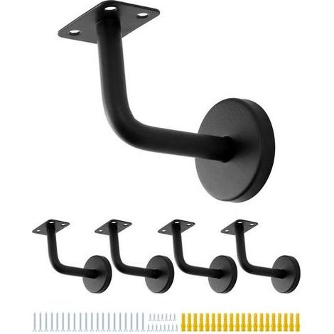 Pack de 5 suppots de main couante en acie inoxydable - noi - 60x80 mm plat (1/4)
