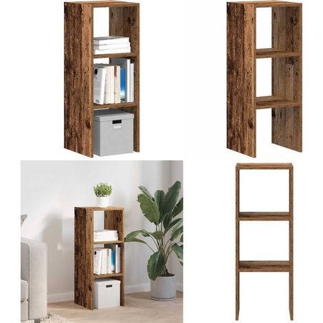 vidaXL Bücherregal Stapelbar Altholz-Optik 30x30x80 cm Holzwerkstoff (1/5)