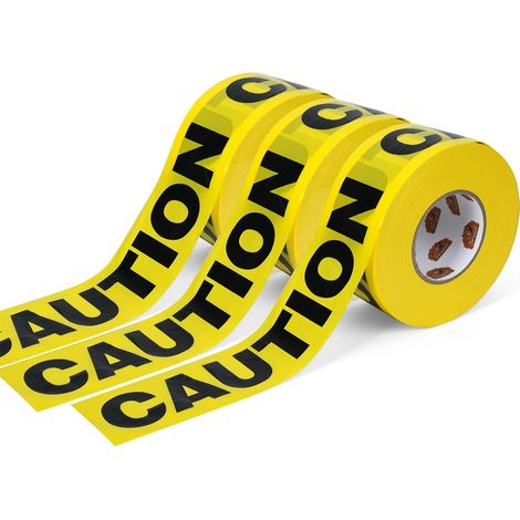 Marking Tape for Delineating Zones, Caution Yellow Black Warning Sign, Safety Warning Tape 76mm x 305M, For Halloween Decoration/Danger Zone (1/5)