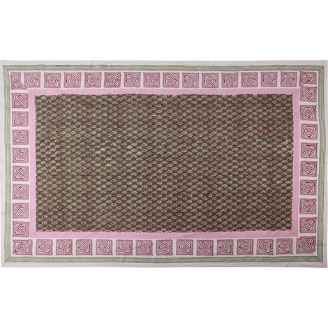 Couvre-tout en coton design rose et vert Cisternino (1/3)