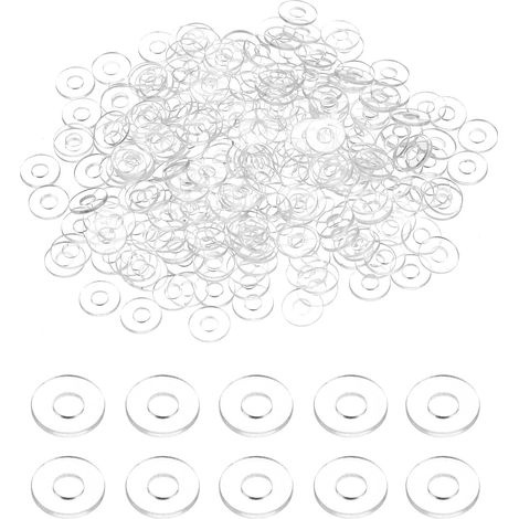 240 Pcs Rondelles Plates 2mm DI 5mm 0.5mm Épaisseur Transparent (1/5)