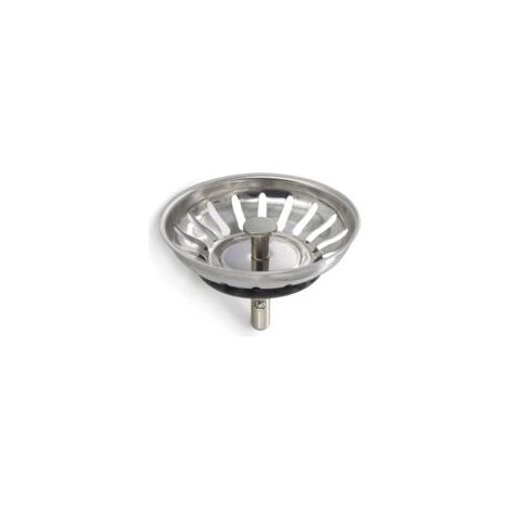 2 bouchons d'évier de cuisine en acier inoxydable - Crépine universelle (diamètre 78 mm), grille anti-obstruction et panier d'évier avec vidange rapide