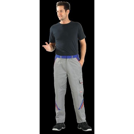 Planam Highline Bundhose zink/kornblumenblau/rot 54