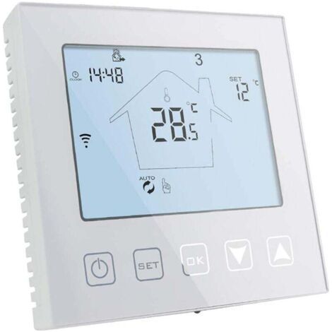 WiFi Thermostat Gas Boiler/Water Floor Heating 3A Alexa Google Home Compatible Programmable White (1/4)