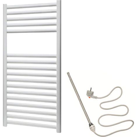 Scaldasalviette elettrico 500×1200 mm bianco con resistenza on/off (1/3)
