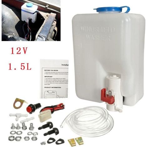 Universelles Scheibenwaschset, 1,5-Liter-Flasche, 12-V-Scheibenwaschpumpe, Wischersatz