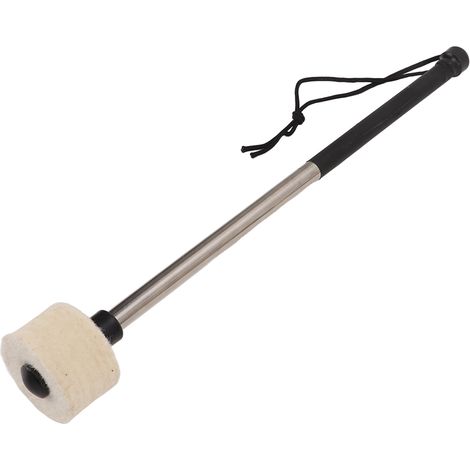 Marteau de percussion en feutre blanc avec manche en acier inoxydable pour batterie (1/5)