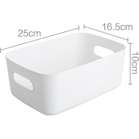 Boîte de Rangement en Plastique pour Bureau, Maison, Cuisine, Organisateur Soigné Panier de Rangement en Plastique Blanc pour (1/5)